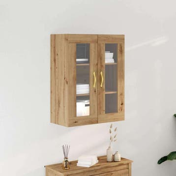 Wandkast Artisanaal Eiken | Tweede Kansje | OP = OP, Huis en Inrichting, Kasten | Wandmeubels, Verzenden, Minder dan 150 cm, Minder dan 100 cm