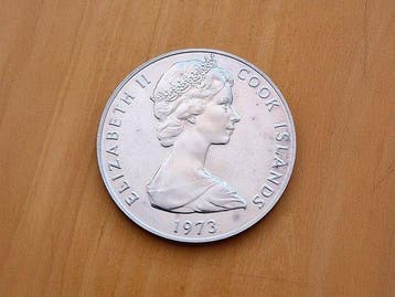 Cookeilanden. Elizabeth II. 2 Dollars 1973 20th anniversary