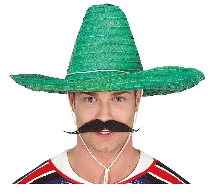Sombrero Groen Stro 50cm, Hobby en Vrije tijd, Feestartikelen, Nieuw, Verzenden