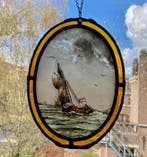 Glas-in-loodraam - second half 20th century, Antiek en Kunst