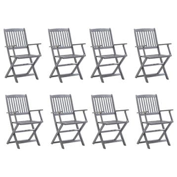 vidaXL Tuinstoelen 8 st inklapbaar massief acaciahout, Verzenden, Nieuw