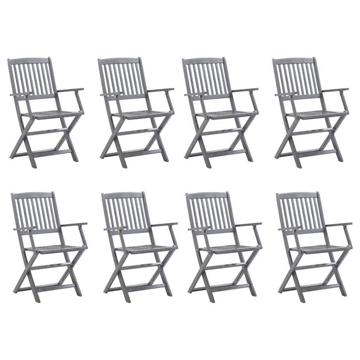 vidaXL Tuinstoelen 8 st inklapbaar massief acaciahout, Jardin & Terrasse, Chaises de jardin, Envoi