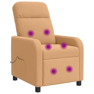 vidaXL Massage Relaxstoel Beige Bouclé, Verzenden