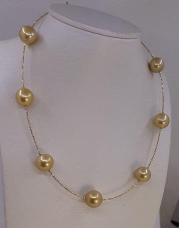 Halsketting - 18 karaat Geel goud, 13x14 mm ronde diepe, Nieuw