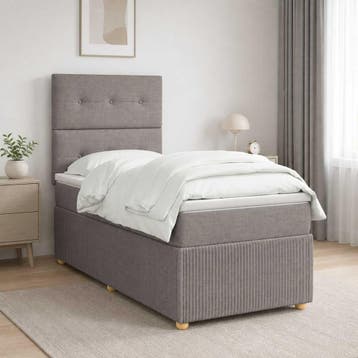vidaXL Boxspringbed met matras met hoofdeinde Taupe 80 x 200, Verzenden, Nieuw