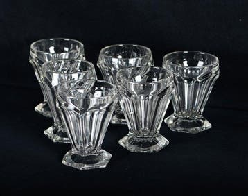 Prachtige set van 6 Art Deco wijn- of aperitiefglazen -