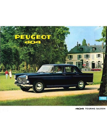 1963 PEUGEOT 404 SEDAN BROCHURE ENGELS, Ophalen of Verzenden