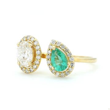 Zonder minimumprijs - Statement ring - 14 karaat Geel goud -