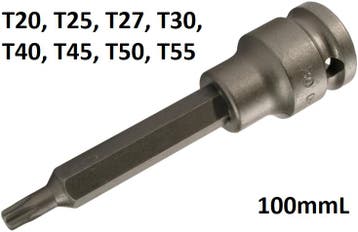 Bgs Technic 1/2 Impact kracht bit dop 100 mm lang t20, Verzenden, Nieuw
