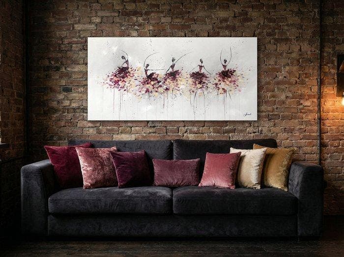 Monika Spiewak - Dance,Dance,Dance - Oil Painting Stretched, Antiek en Kunst, Kunst | Schilderijen | Modern