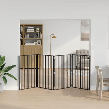 vidaXL Hondendeur 4 st Zwart 80 x 100 cm Gegalvaniseerd, Verzenden