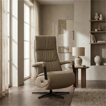 Leren elektrisch relaxfauteuil Core - Toledo Mocca, Ophalen of Verzenden
