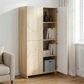 vidaXL Highboard Sonoma Eiken 79x41x151 cm Bewerkt hout, Verzenden