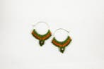 Macramé Oorringen - Olijf Groen / Oranje - Handgemaakt va.., Ophalen of Verzenden, Nieuw