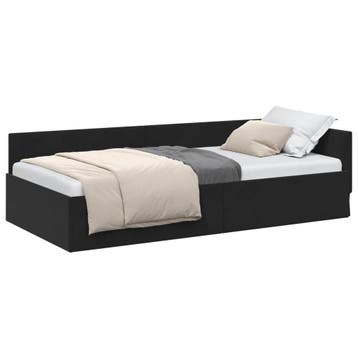 vidaXL Hoek Bed Frame Zwart 100 x 200 cm fluweel, Verzenden