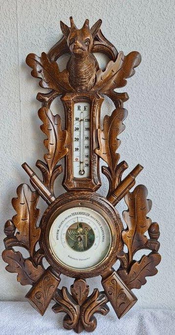 Holosteric-Barometer - Hout, Glas - Hert en Jachtgeweren