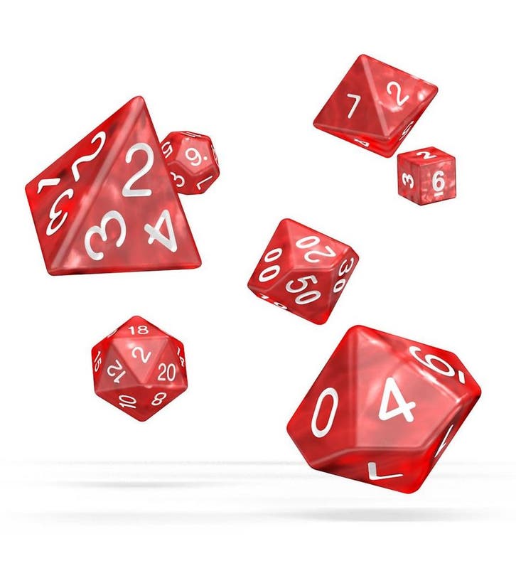 Dobbelstenen RPG Set Marmer Rood (7), Hobby en Vrije tijd, Verzamelkaartspellen | Overige, Nieuw, Ophalen of Verzenden