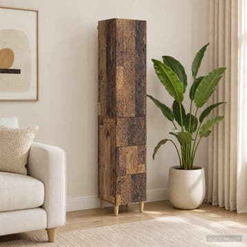 vidaXL Kast Set 2 st 33 x 34,5 x 90 cm Bewerkt hout Oud hout, Verzenden, Nieuw
