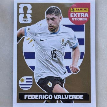 2026 Panini USA 2026 World Cup VALVERDE GOLD Sticker -, Nieuw
