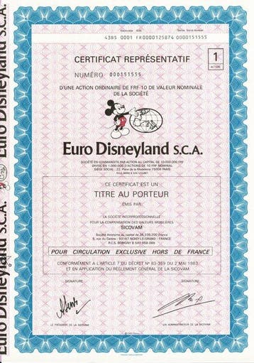 Frankrijk. 18 x EuroDisneyland - Paris 1983 1 Action 1983