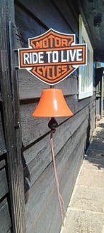 Cloche décorative - ride to live, cloche en fonte massive -, Antiek en Kunst