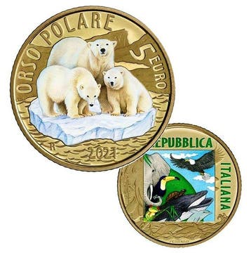 Italië. 5 Euro 2021/2023 (3 monete) (Zonder minimumprijs)