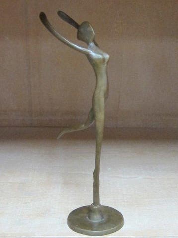 Beeld, abstracte danseres - 25.5 cm - Gepatineerd brons