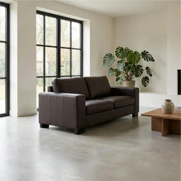 Leren bank Enjoy - 2,5 zits - Toledo Caffe (donkerbruin) -, Nieuw, Ophalen of Verzenden, Modern, 200 tot 250 cm
