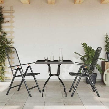 vidaXL 3-delige Tuinset metaal gaas antracietkleurig, Verzenden, Tuinset