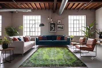 Groene vintage - Vloerkleed - 280 cm - 170 cm - met, Nieuw