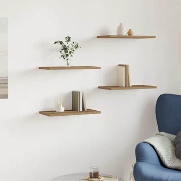 vidaXL Wandschappen 4 st 40x20x1,5 cm bewerkt hout, Verzenden