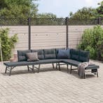 vidaXL 4-delige Tuinbankenset met kussens gepoedercoat staal, Verzenden, Nieuw