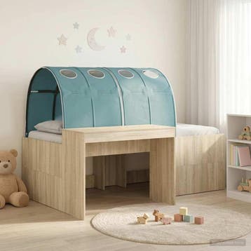 vidaXL Bed met Tunnel 3 st Sonoma Eiken en Lichtblauw, Huis en Inrichting, Slaapkamer | Bedden, Verzenden, Nieuw