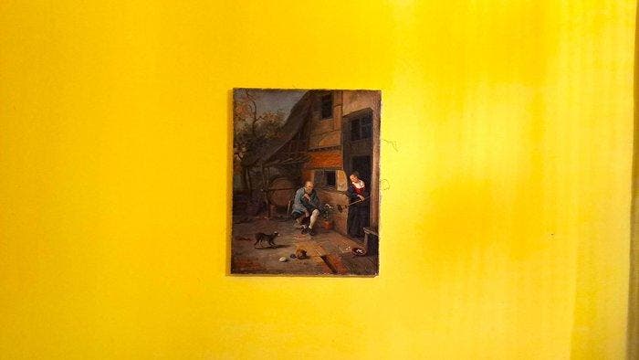 Nederlandse school (XIX) - Scena domestica, Antiquités & Art, Art | Peinture | Classique