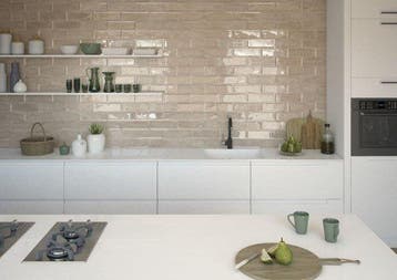 Wandtegel Ragno Viena Bruin Glans 7,5x30 (Muurtegels), Nieuw, 20 tot 40 cm, 10 m² of meer, Wandtegels