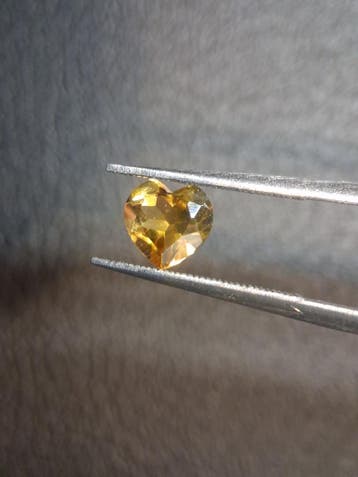 Natural Citrine Gemstone – Faceted Heart Cut 6x6 mm Yellow |, Verzenden