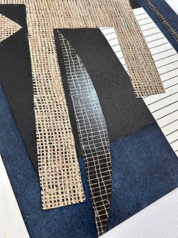Alberto Magnelli (1888-1971) - Papier collé sur fond bleu
