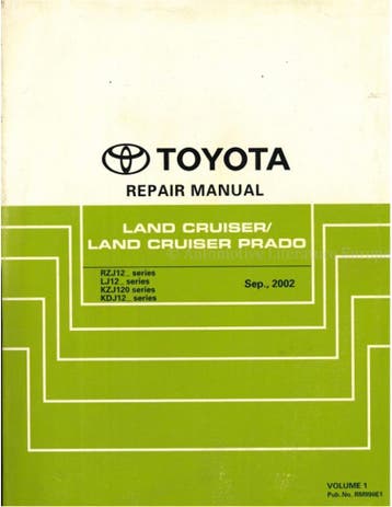 2002 TOYOTA LAND CRUISER | PRADO WERKPLAATSHANDBOEK ENGELS