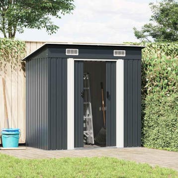 vidaXL Tuinschuur staal antraciet, Tuin en Terras, Verzenden, Nieuw