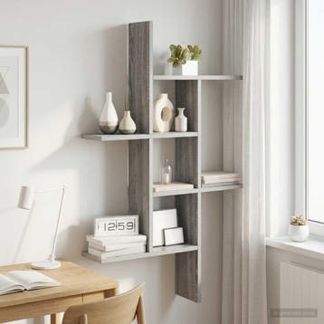 vidaXL Wandplank Grijs Sonoma 61 x 15 x 102 cm Bewerkt hout, Verzenden