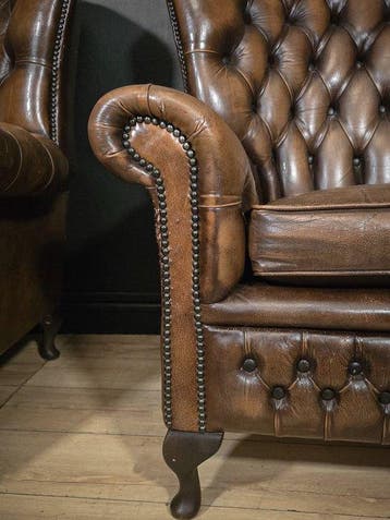 Fauteuil (2) - Bois, Cuir