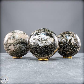 Ozeanjaspis Kugel-Set – Unieke natuurkunst met fascinerende