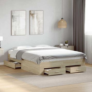 vidaXL Bedframe met lades bewerkt hout sonoma eikenkleurig, Huis en Inrichting, Verzenden, Nieuw