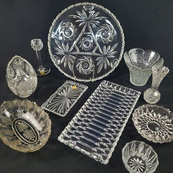Schalen - Platte - Vase - Kerzenständer - Vaas (10) - Glas,