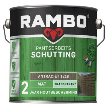 Rambo Pantserbeits Schutting Mat Transparant Antraciet 2.5L, Verzenden, Nieuw