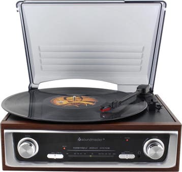 Platenspeler met radio en ingebouwde speakers Soundmaster..., Audio, Tv en Foto, Platenspelers, Verzenden, Nieuw