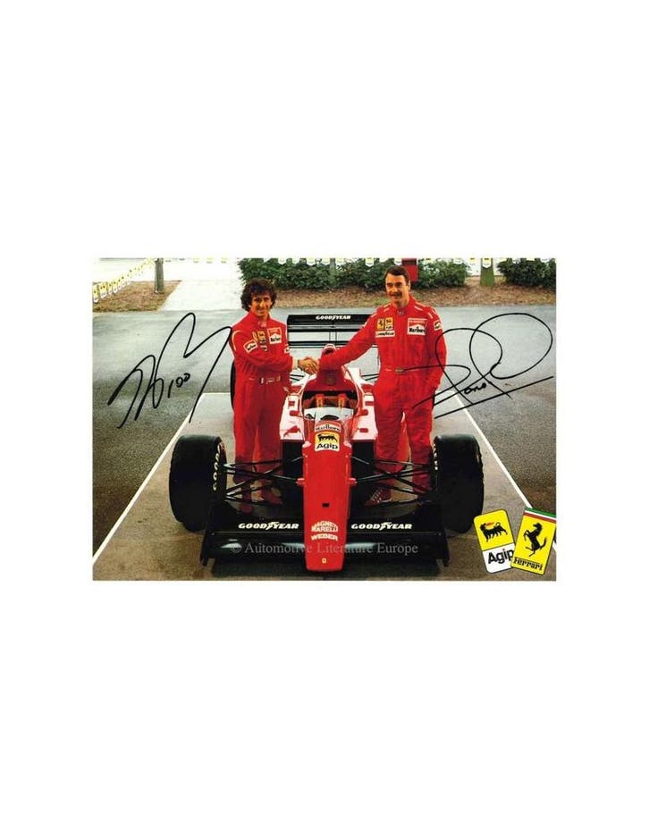 1990 FERRARI 641 ALAIN PROST - NIGEL MANSELL ANSICHTKAART, Livres, Autos | Brochures & Magazines