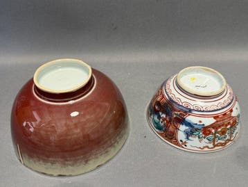 Kom - Porselein - Twee Chinese porseleinen, Antiek en Kunst
