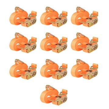 vidaXL Spanbanden 0,4 ton 6mx25mm oranje 10 st, Doe-het-zelf en Bouw, Verzenden, Nieuw
