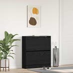 vidaXL Schoenenkast Zwart Eiken 80 x 21 x 87,5 cm Bewerkt, Verzenden, Nieuw